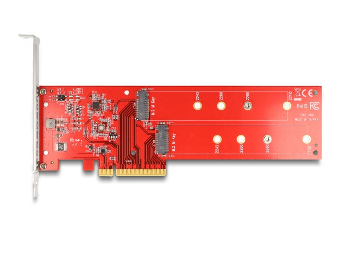 Delock PCI Express x8 Karte zu 2 x intern NVMe M.2 Key M 110 mm - Bifurcation - Low Profile Formfaktor