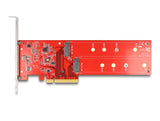 Delock PCI Express x8 Karte zu 2 x intern NVMe M.2 Key M 110 mm - Bifurcation - Low Profile Formfaktor