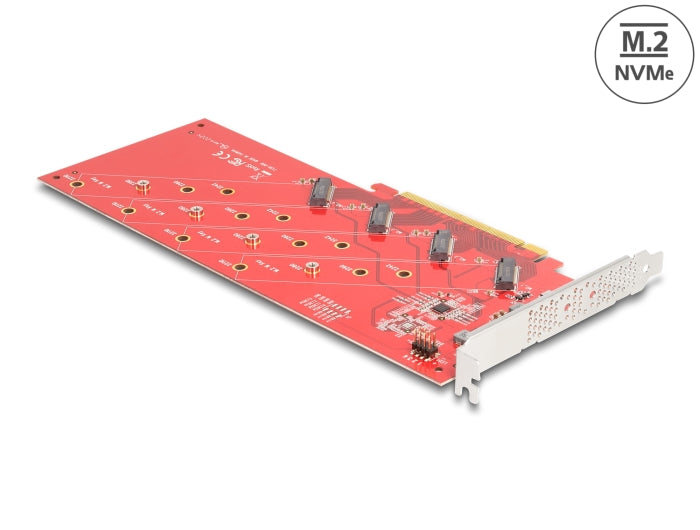 Delock PCI Express x16 Karte zu 4 x intern NVMe M.2 Key M 110 mm - Bifurcation