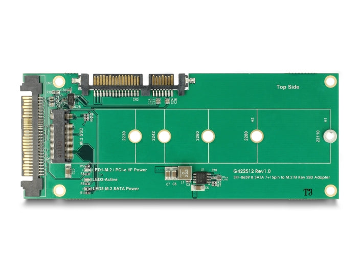 Delock Konverter U.2 SFF-8639 NVMe / SATA 22 Pin > 1 x M.2 Key M