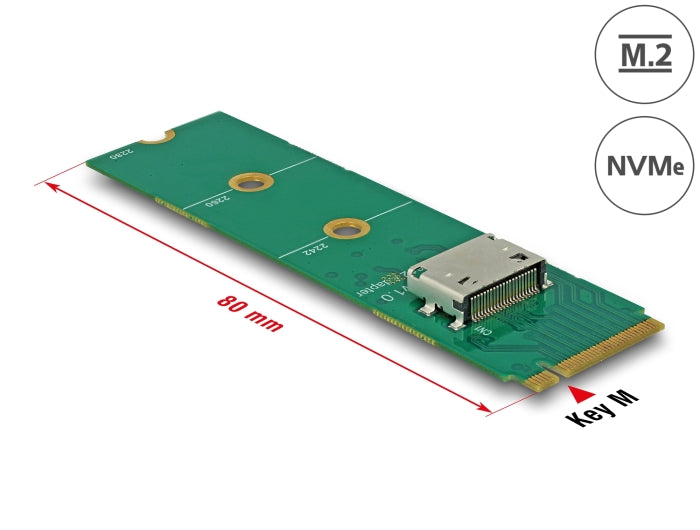Delock M.2 Key M zu 1 x OCuLink SFF-8612 Konverter