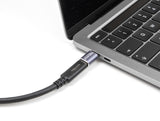 Delock USB Adapter 40 Gbps USB Type-C™ PD 3.0 100 W Stecker zu Buchse Portschoner 8K 60 Hz Metall