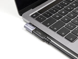Delock USB Adapter 40 Gbps USB Type-C™ PD 3.0 100 W Stecker zu Buchse gewinkelt links / rechts 8K 60 Hz Metall