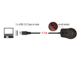 Delock Ergonomische optische 5-Tasten USB Maus - Linkshänder