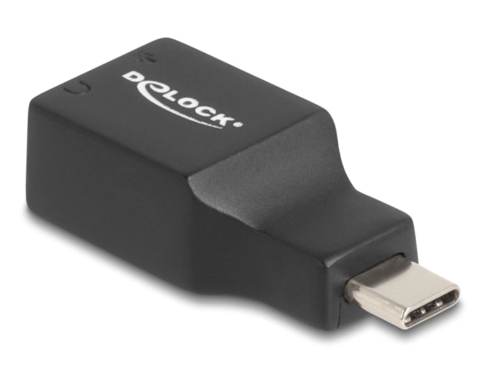 Delock Externe USB Soundkarte mit USB Type-C™ Stecker auf 2 x 3,5 mm Klinkenbuchse Plug & Play Audio Adapter schwarz