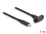 Delock SuperSpeed USB 10 Gbps (USB 3.2 Gen 2) Kabel USB Type-C™ Stecker zu Buchse 1 m zum Einbau schwarz