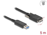 Delock Aktives Optisches Kabel USB 10 Gbps Typ-A Stecker zu Typ Micro-B Stecker mit Schrauben 5 m