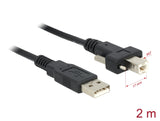 Delock Kabel USB 2.0 Typ A Stecker > USB 2.0 Typ B Stecker mit Schrauben 2 m