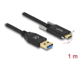 Delock USB 10 Gbps Kabel Typ-A Stecker zu USB Type-C™ Stecker mit Schrauben seitlich 1 m