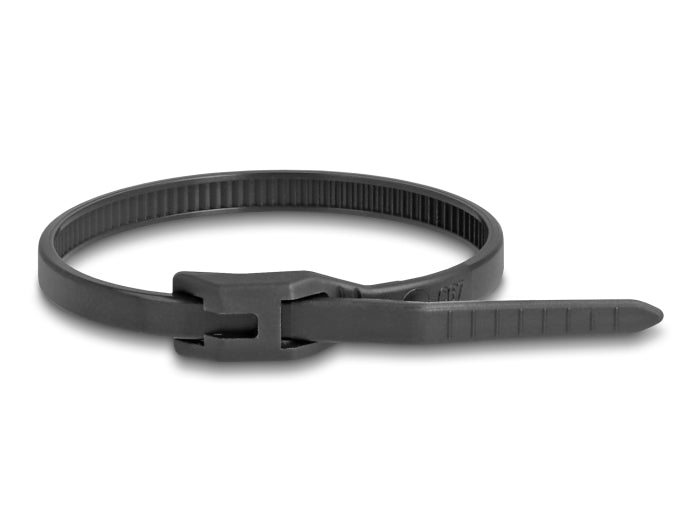 Delock Kabelbinder mit flachem Kopf L 370 x B 7,6 mm 100 Stück schwarz