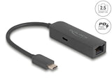 Delock USB Type-C™ Adapter zu 2,5 Gigabit LAN mit Power Delivery 100 Watt