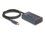 Delock USB 10 Gbps Hub mit 4 USB Type-C™ Ports davon 3 x Datenport + 1 x Daten und PD 20 Watt mit Leistungsanzeige