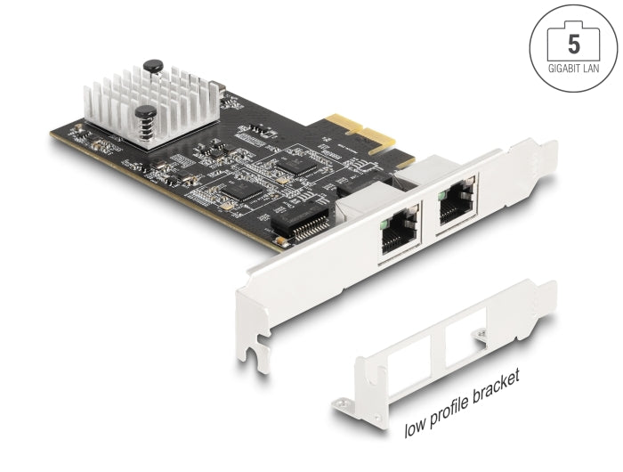 Delock PCI Express x2 Netzwerkkarte 5 Gigabit LAN 2 x RJ45 RTL8126