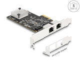Delock PCI Express x2 Netzwerkkarte 5 Gigabit LAN 2 x RJ45 RTL8126