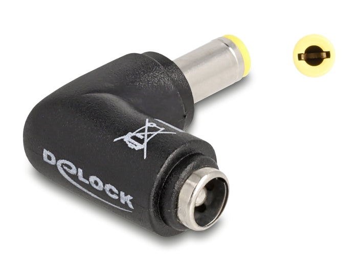 Delock DC Adapter 5,5 x 2,5 mm Stecker zu 5,5 x 2,5 mm Buchse 90° gewinkelt