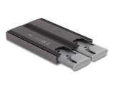 Delock Externes USB Type-C™ Dual Combo Gehäuse für 2 x M.2 NVMe PCIe oder SATA SSD - werkzeugfrei