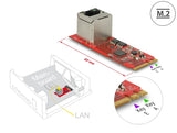 Delock Konverter M.2 Key A+E Stecker > 1 x RJ45 Gigabit LAN Port vertikal