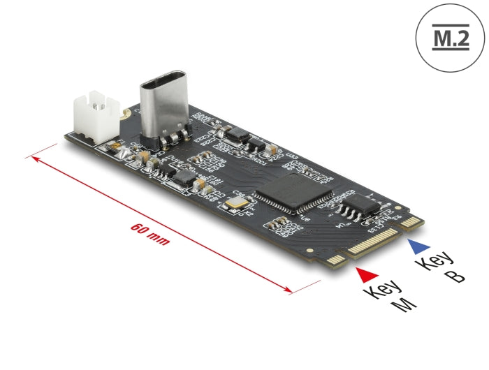 Delock Konverter M.2 Key B+M Stecker zu USB Type-C™ Buchse