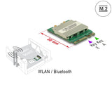 Delock Modul M.2 Key A+E Stecker > WLAN 11ac/a/b/g/n + Bluetooth 4.0