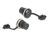 Delock USB 3.2 Gen 1 Typ-A Einbaubuchse mit Staubschutzkappe