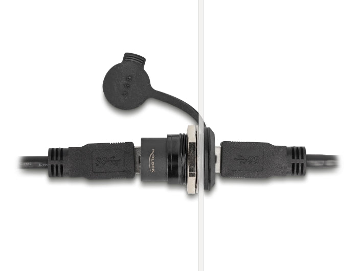 Delock USB 3.2 Gen 1 Typ-A Einbaubuchse mit Staubschutzkappe