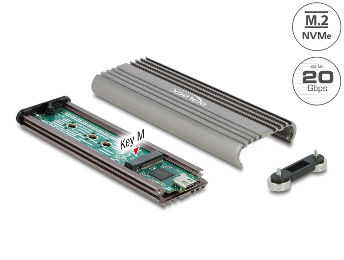 Delock Externes Gehäuse für M.2 NVMe PCIe SSD mit USB 20 Gbps USB Type-C™ Buchse - werkzeugfrei