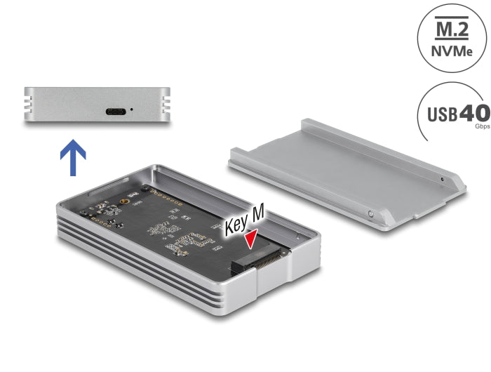 Delock USB4™ 40 Gbps Gehäuse für 1 x M.2 NVMe SSD - werkzeugfrei