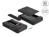 Delock USB Type-C™ Gehäuse für 1 x M.2 NVMe SSD + 1 x 2.5″ SATA SSD / HDD mit Klon Funktion