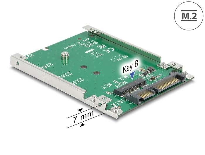 Delock 2.5″ Konverter SATA 22 Pin > 1 x M.2 Key B - 7 mm
