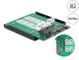 Delock 3.5″ Konverter SATA 22 Pin / SFF-8643 NVMe > 1 x M.2 Key M + 1 x M.2 Key B
