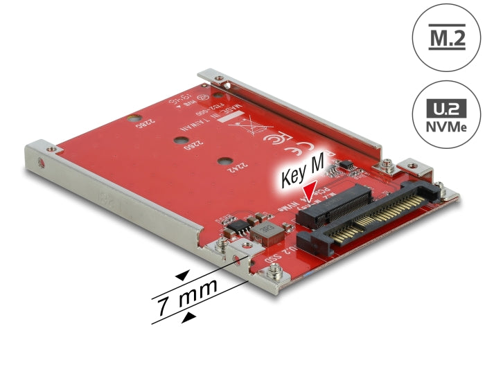 Delock 2.5″ Konverter U.2 SFF-8639 > M.2 NVMe Key M - 7 mm