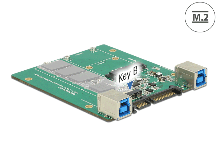 Delock Konverter SATA / USB 3.1 Typ-B Buchse > M.2 / mSATA Slot