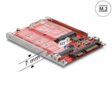 Delock 2.5″ Konverter SATA 22 Pin > M.2 / mSATA mit Rahmen 7 mm