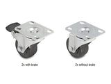 Delock Schwerlast Lenkrolle Ø 50 mm Tragkraft bis 400 kg Set 2 x 2 Stück