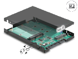 Delock 2.5″ Konverter SATA 22 Pin > 1 x M.2 Key B + 1 x mSATA - 9,5 mm
