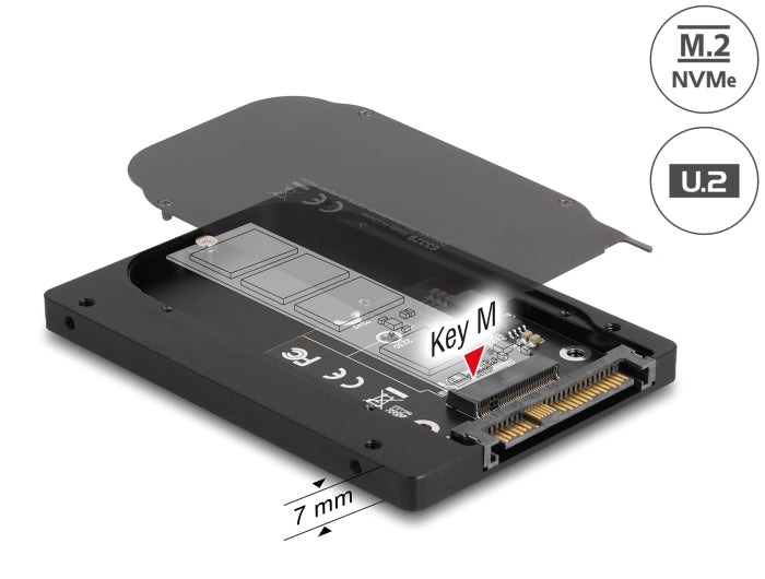 Delock 2.5″ Konverter U.2 SFF-8639 zu M.2 NVMe Key M - 7 mm Höhe