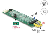 Delock Konverter SATA Pin 8 Power Buchse > M.2 Key B Slot