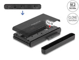Delock USB Type-C™ Konverter für 1 x M.2 NVMe SSD + 1 x SATA SSD / HDD mit Klon Funktion