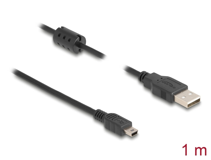Delock Kabel USB 2.0 Typ-A Stecker > USB 2.0 Mini-B Stecker 1,0 m schwarz