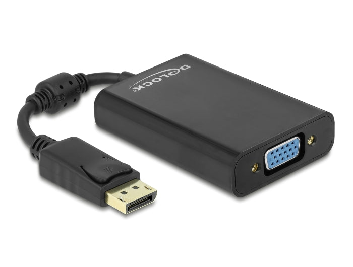 Delock Adapter DisplayPort 1.1 Stecker > VGA Buchse + Audio + Power schwarz