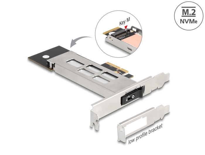 Delock Wechselrahmen PCI Express Karte für 1 x M.2 NVMe SSD - Low Profile Formfaktor