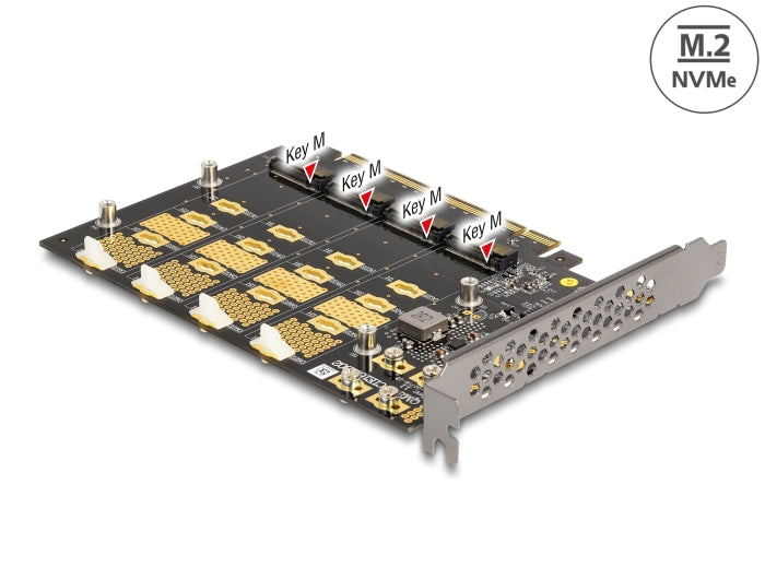 Delock PCI Express x16 Karte zu 4 x intern NVMe M.2 Key M - Bifurcation