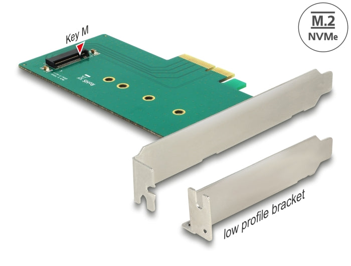 Delock PCI Express x4 Karte > 1 x intern NVMe M.2 Key M 110 mm - Low Profile Form Faktor