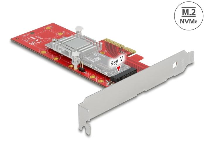 Delock PCI Express x4 Karte > 1 x intern NVMe M.2 Key M 110 mm mit Kühlkörper - Low Profile Formfaktor