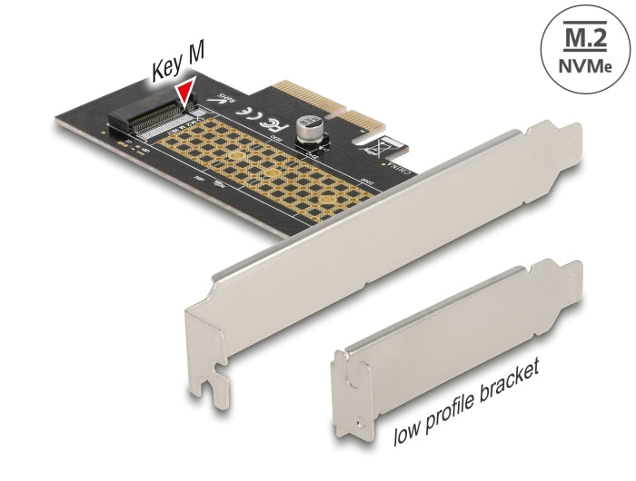 Delock PCI Express x4 Karte zu 1 x intern NVMe M.2 Key M 80 mm - Low Profile Formfaktor