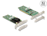 Delock PCI Express x16 Karte zu 4 x intern NVMe M.2 Key M - Low Profile Formfaktor