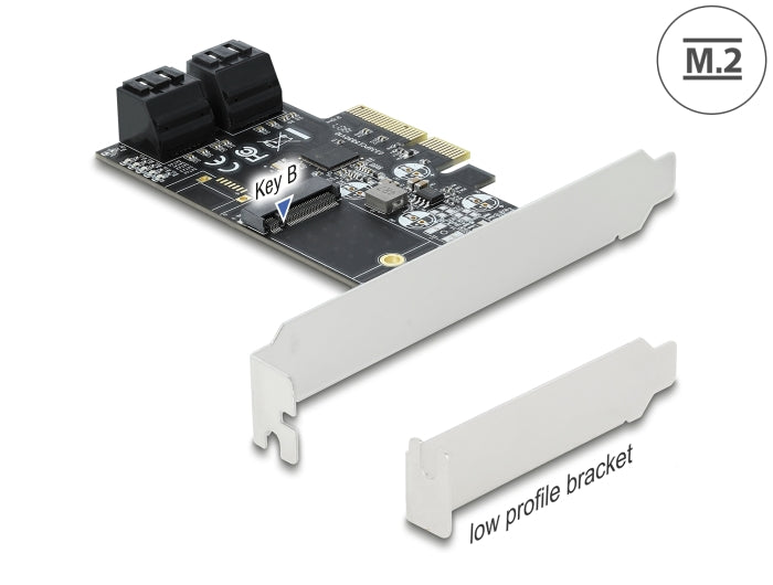 Delock 4 Port SATA und 1 Slot M.2 Key B PCI Express x4 Karte - Low Profile Formfaktor
