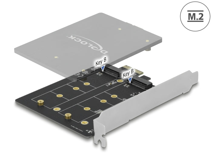 Delock PCI Express x1 Karte zu 2 x intern M.2 Key B