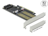 Delock PCI Express x16 Karte zu 1 x M.2 Key B + 1 x NVMe M.2 Key M + 1 x mSATA - Low Profile Formfaktor