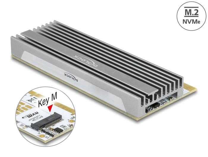 Delock PCI Express x16 (x4 / x8) Karte zu 1 x NVMe M.2 Key M mit LED Beleuchtung